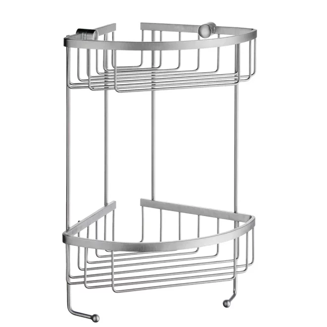 Smedbo Sideline Brushed Chrome Double Corner Shower Basket