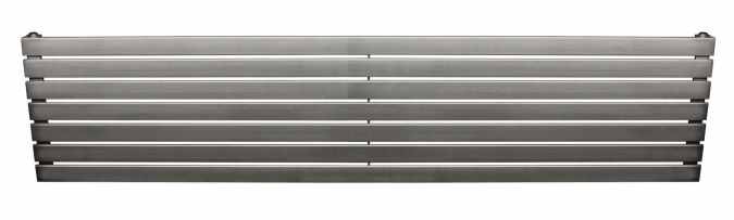 Delta Horizontal 410 x 1800mm Stainless Steel Radiator Brushed Finish - DQ Heating