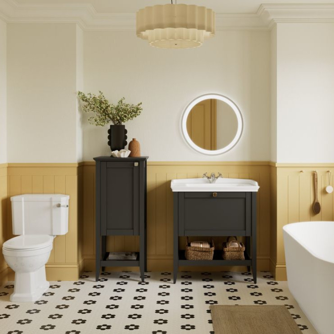 Dendermond Matt Anthracite 800 Floor Standing One Drawer Vanity Unit