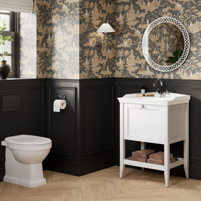 Dendermond Matt White 650 Floor Standing One Drawer Vanity Unit