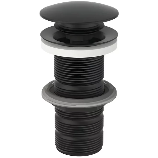 Ideal Standard Silk Black Luxury Clicker Basin Waste, Unslotted
