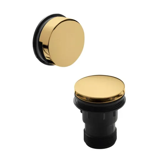 Nuie Brushed Brass Easyclean Sprung Plug Bath Waste
