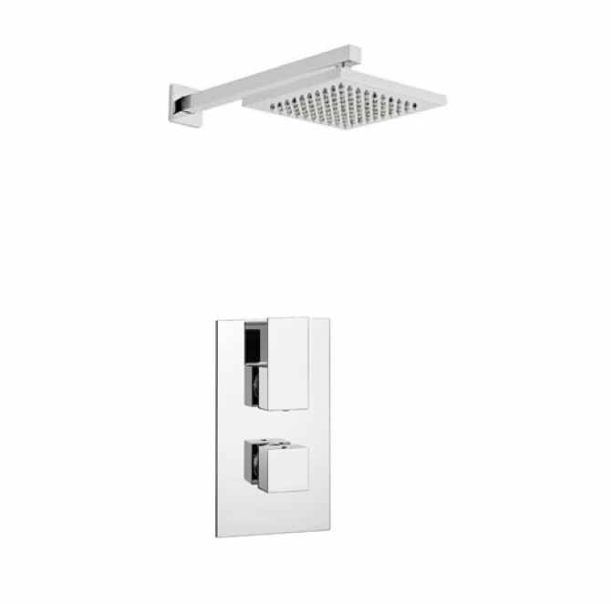 Element Thermostatic Concealed Shower Valve with Fixed Rain Head - Kartell UK