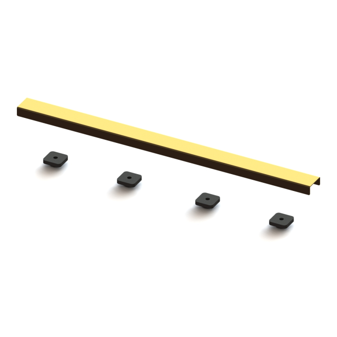 Elements Linear Waste Cover 600mm in Brushed Brass