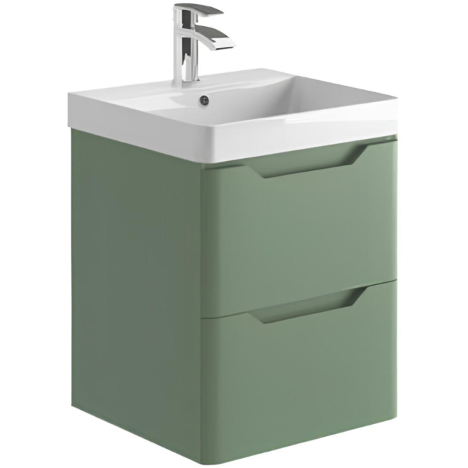 Scudo Ella 500 Sage Green Wall Hung Vanity Unit