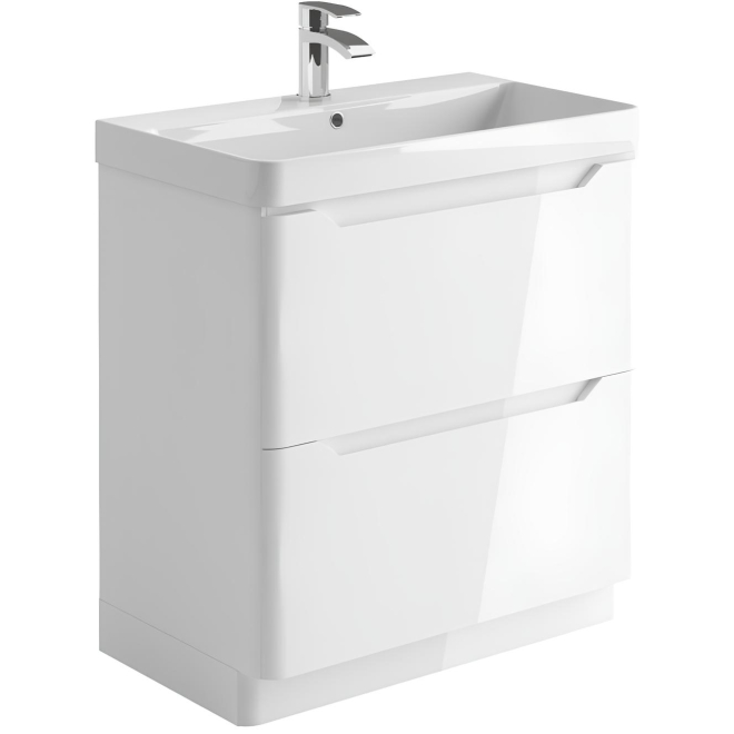 Scudo Ella 800 Gloss White Vanity Unit