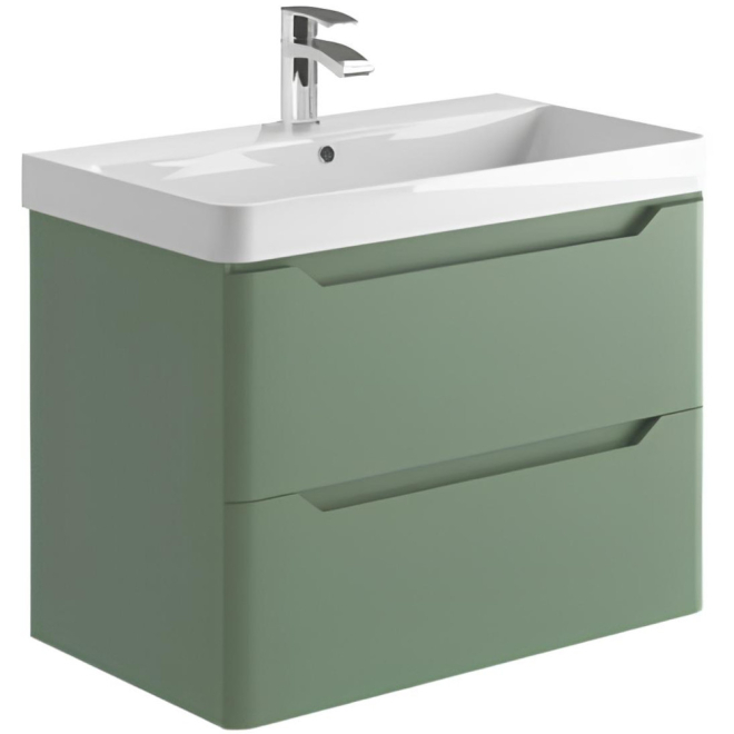 Scudo Ella 800 Sage Green Wall Hung Vanity Unit