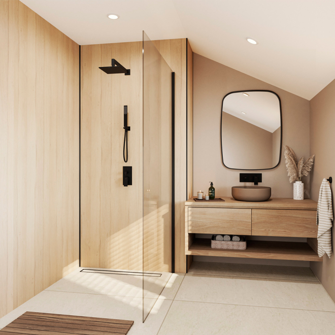 English Oak Wetwall Mermaid Plywood Bathroom Wall Boards