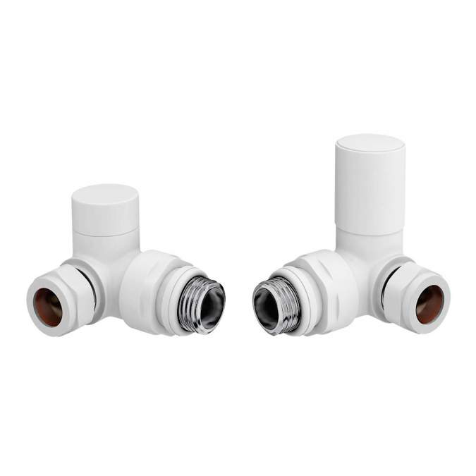 DQ Essential Manual Corner White Radiator Valves