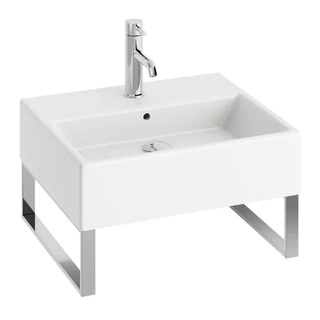 Abacus Concept Pure Basin 500 x 420mm 1 Tap Hole With Brushed Towel Hangers