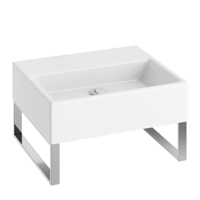 Abacus Concept Pure Basin 500 x 420mm 0 Tap Hole With Brushed Towel Hangers