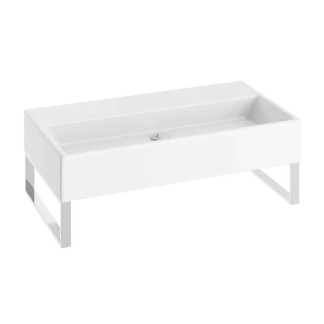 Abacus Concept Pure Basin 800 x 420mm 0 Tap Hole With Brushed Towel Hangers