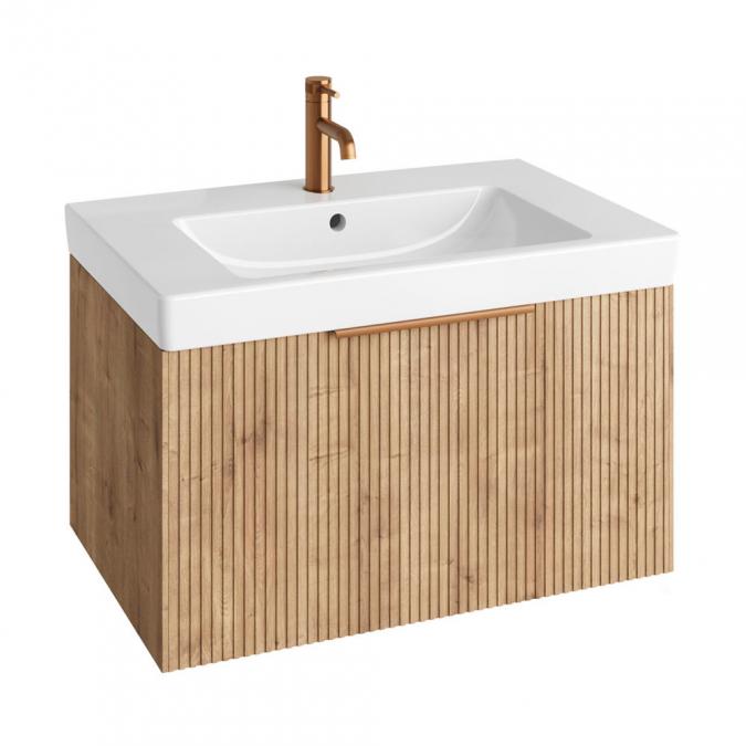 Abacus S3 Linea Concepts Wall Hung Vanity Unit Pack 800mm - Halifax Oak