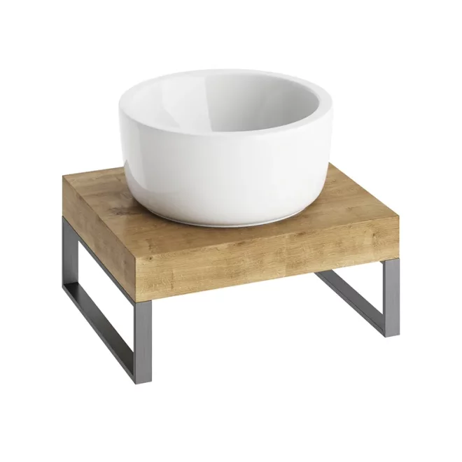Abacus Concept Cloud 500mm Shelf, Halifax Oak With Matt Anthracite Towel Hangers