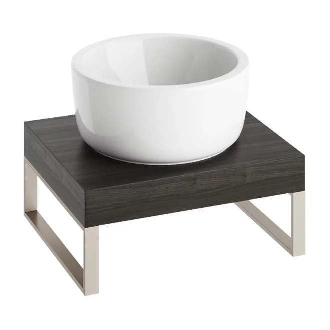 Abacus Concept Cloud 500mm Shelf, Lava With Brushed Stainless Steel Towel Hangers