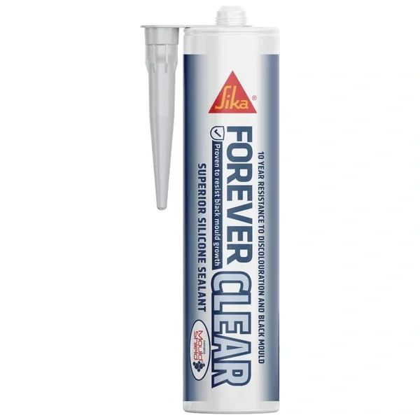 Everbuild Forever Clear - Clear Silicone Sealent - 295ml Anti-Mold 