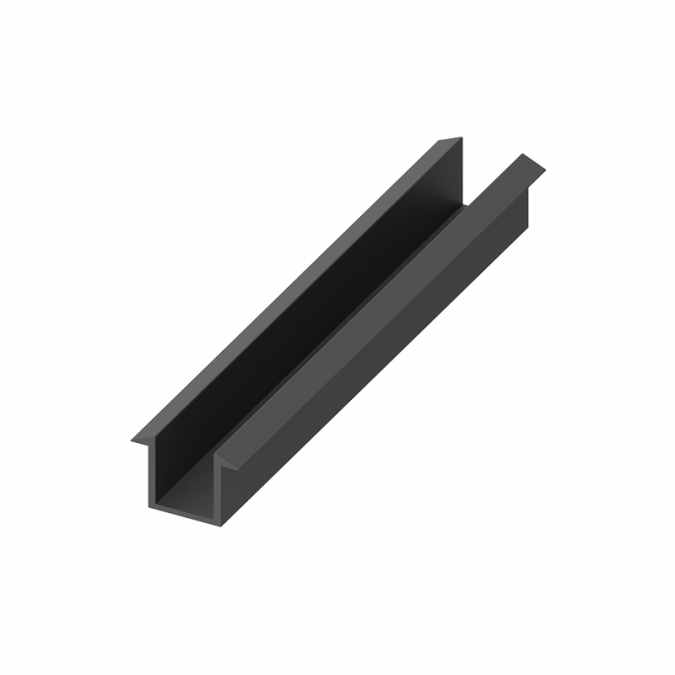 Wet Room 10mm Glass Recessed Channel - 1200mm - Matt Black