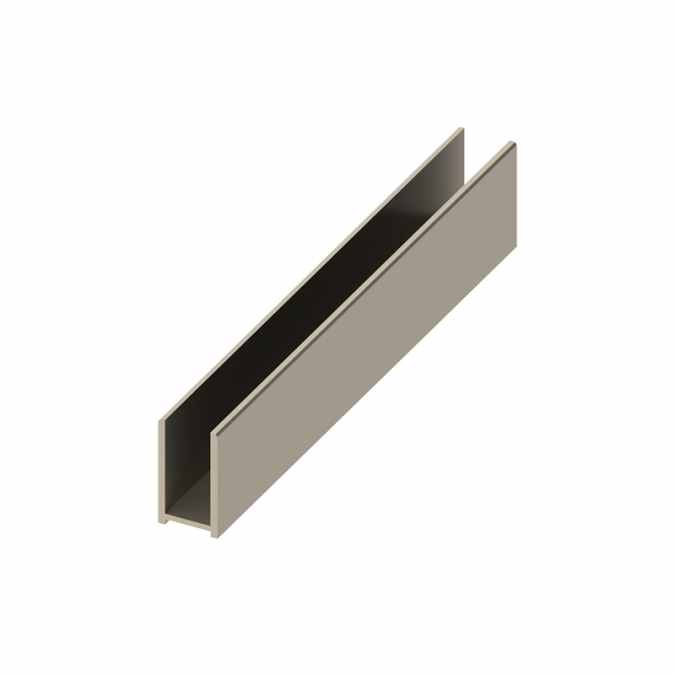 Wet Room 8mm Glass Surface Channel - 2000mm - Brushed Nickel