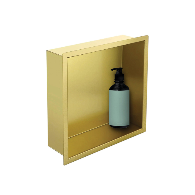 Gio Shower Niche Insert Brushed Brass 300 x 300mm
