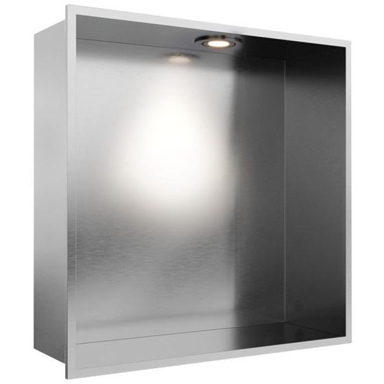 Genesis KBNV 300mm Brushed Stainless Steel Kitchen & Bathroom Niche with LED