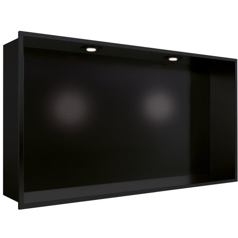 Genesis KBNV 600mm Matt Black Kitchen & Bathroom Niche with LED