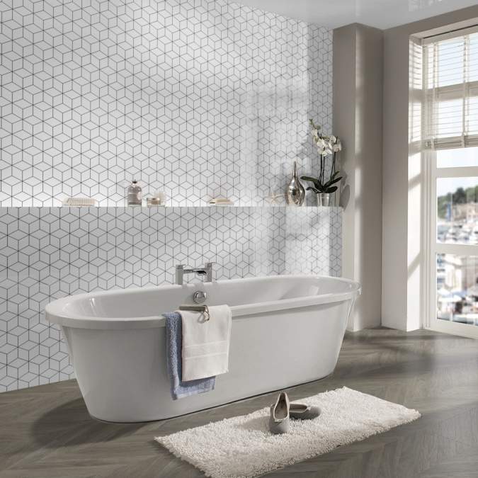 Geo Cube Showerwall Acrylic Wall Panels