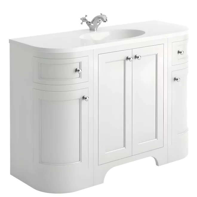 Harrogate Brunswick 1200 Traditional Arctic White Vanity Unit