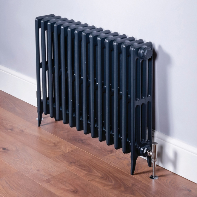 DQ Hawkshaw 460 x 665mm Anthracite 4 Column Cast Iron Radiator
