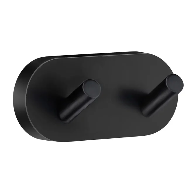 Smedbo Home Matt Black Double Towel Hook