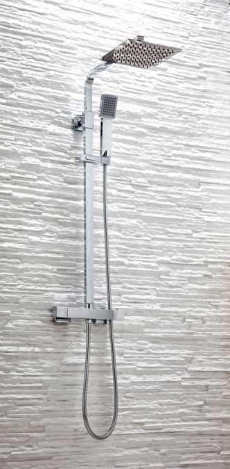 Scudo Elliott Square Dual Head Rigid Riser Shower