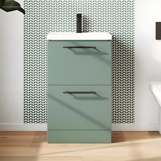 Scudo Muro 500 Reed Green Vanity Unit and Basin