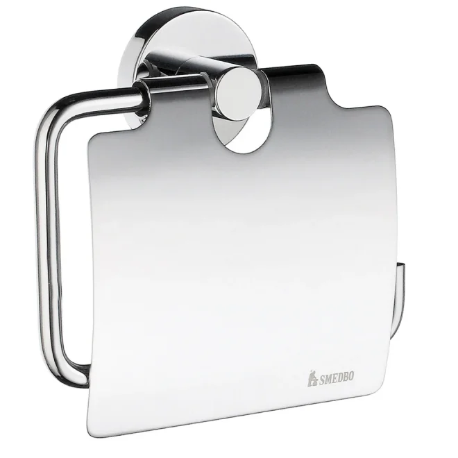 Smedbo Home Chrome Toilet Roll Holder with Cover