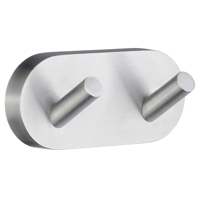 Smedbo Home Brushed Chrome Double Towel Hook