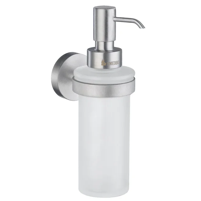 Smedbo Home Brushed Chrome and Frosted Glass Tall Soap Dispenser