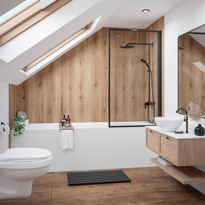 Hadrian Oak Wetwall Elite Waterproof Wall Panels