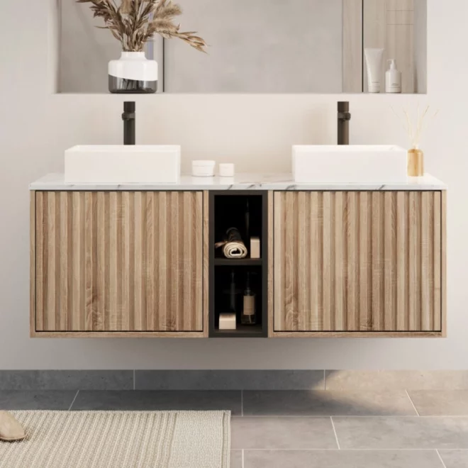 Scudo Alfie 1400mm Sonoma Oak Wall Hung Unit