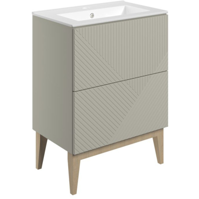 Herve 615mm Matt Oat Unit with Ceramic Basin