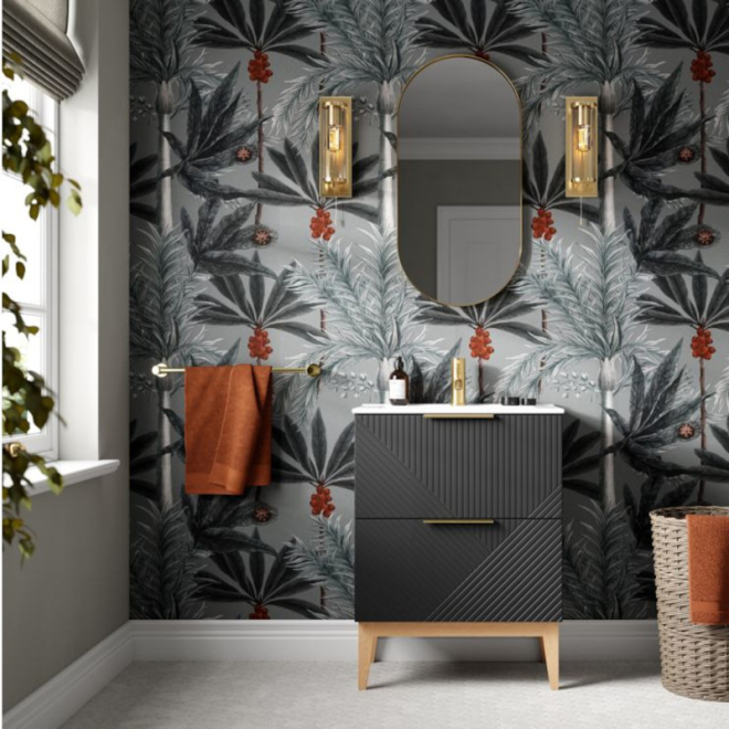 Herve 615mm Matt Graphite Grey Vanity Unit with Ceramic Basin