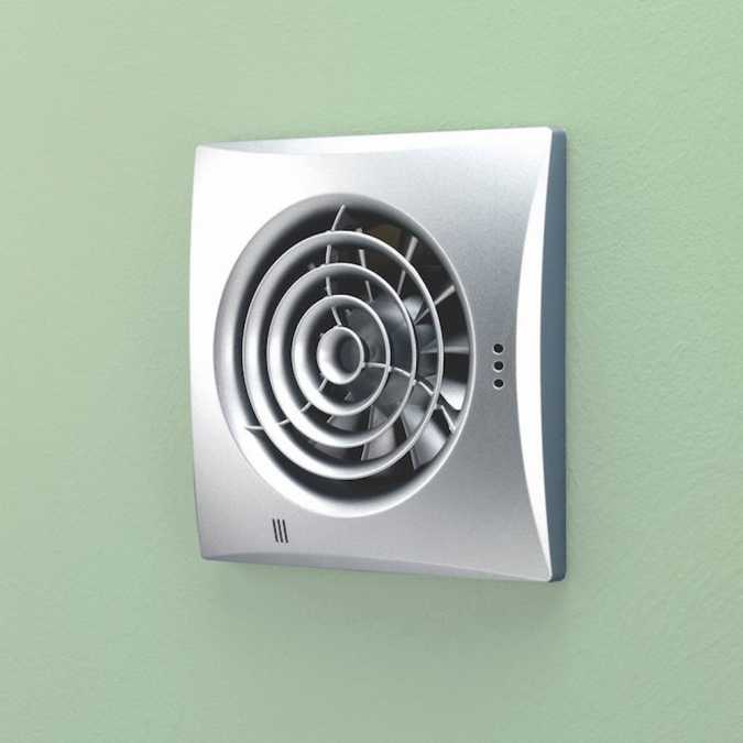 HIB Hush Matt Silver Wall & Ceiling Mounted Timer Bathroom Extractor Fan