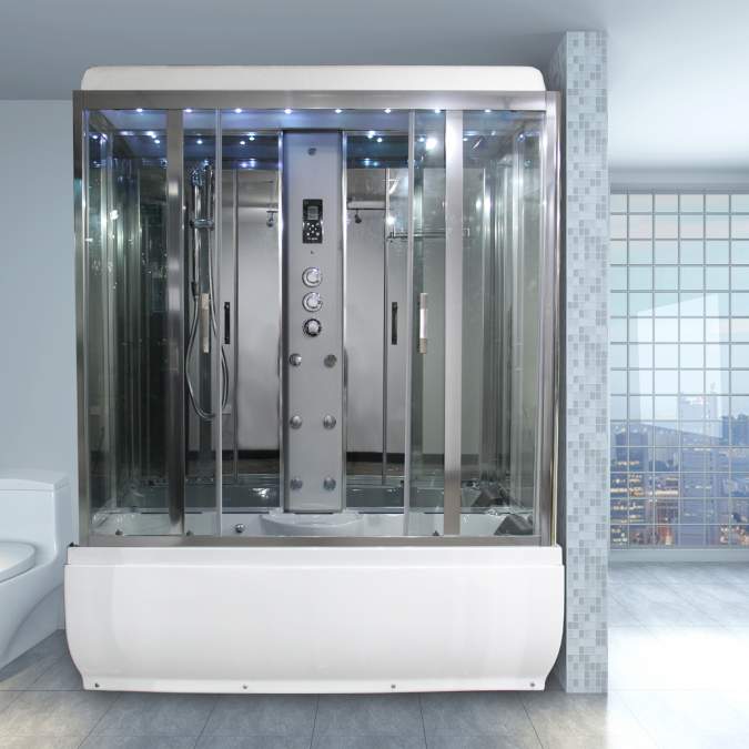 Insignia Showers 1800 Series Whirlpool Bath & Steam Shower Cabin - 1710 x 810