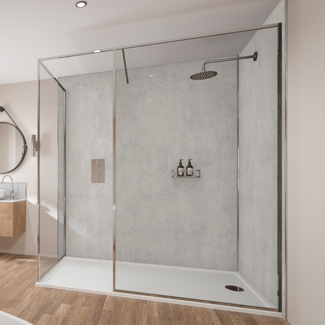 Industrial Concrete Wetwall Mermaid Plywood Bathroom Wall Boards