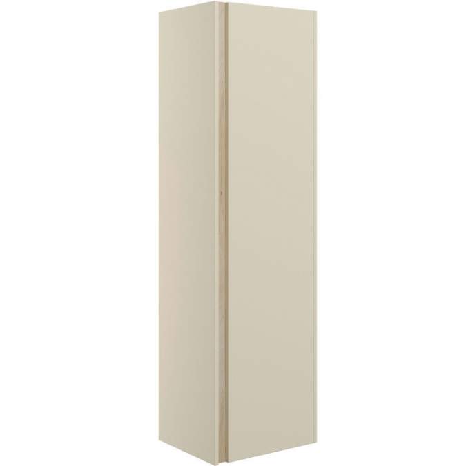 Jux Wall Hung 1 Door Tall Unit 350mm- Matt Cotton & Oak Effect