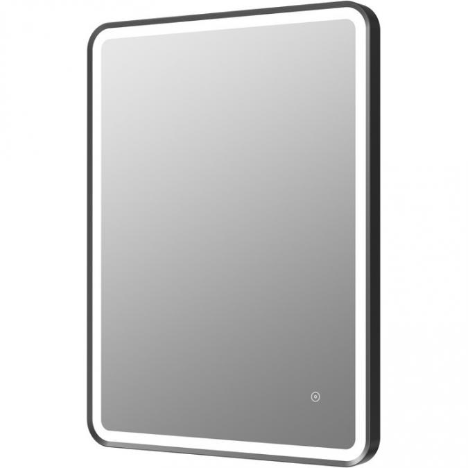 Khaki 600mm Rectangle Front-Lit LED Mirror - Matt Black