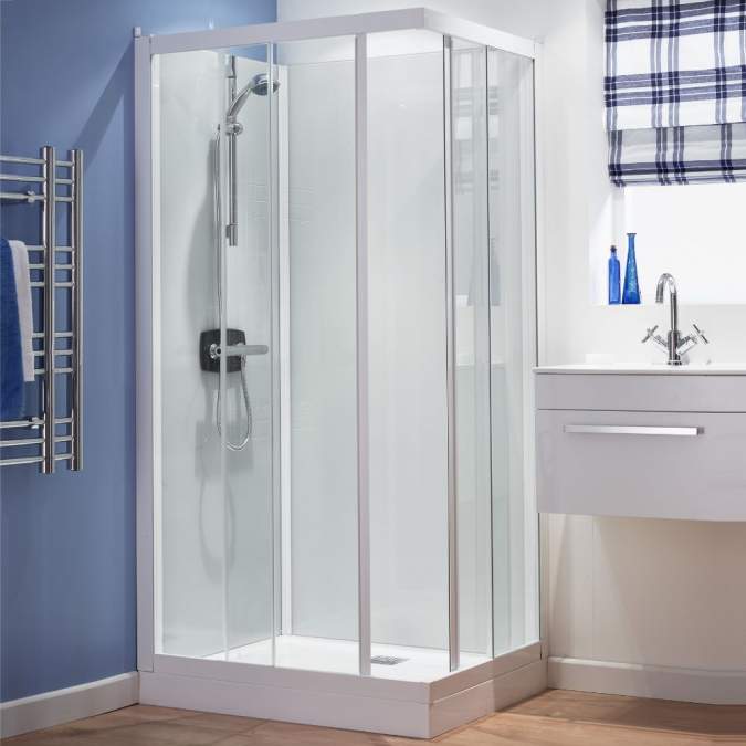 Kinedo Kineprime Glass Corner Entry Shower Pod - 800 x 800mm
