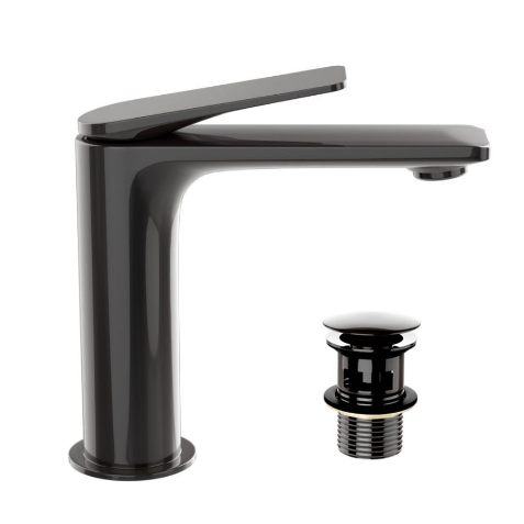 Jaquar Laguna Black Chrome Semi Extended Mono Basin Mixer Tap 