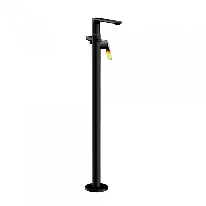 Jaquar Laguna Black Matt and Gold Floor Standing Bath Shower Mixer