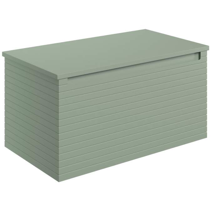 Latt 800mm Wall Hung 1 Drawer Basin Unit & Worktop - Matt Willow Green