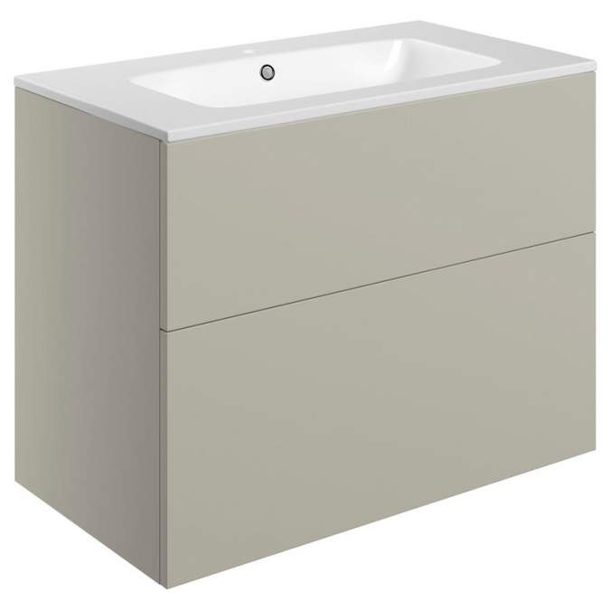 Shetland 815mm Matt Latte 2 Drawer Wall Hung Vanity Unit