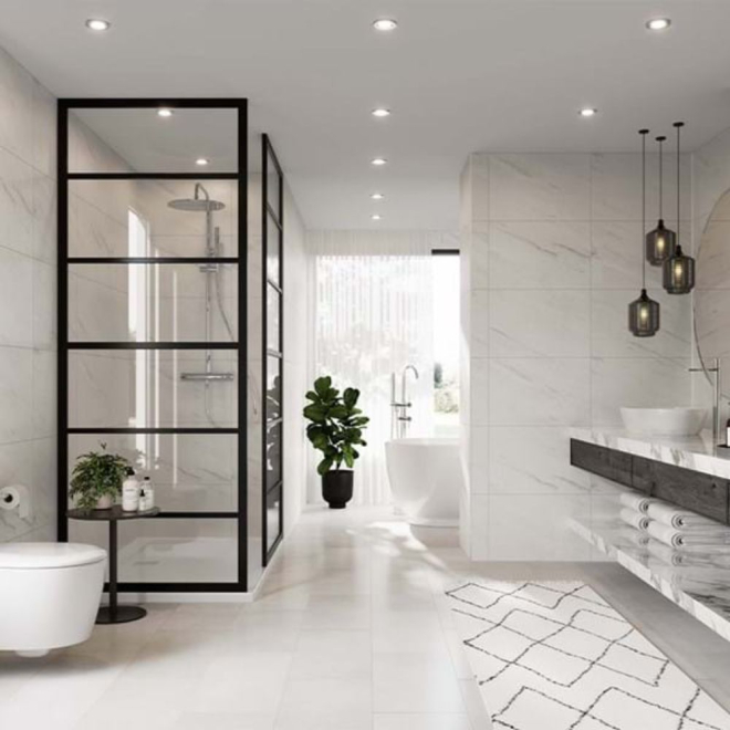 Multipanel Large Tile Effect Over Bath or Walk In Shower Panel Kit