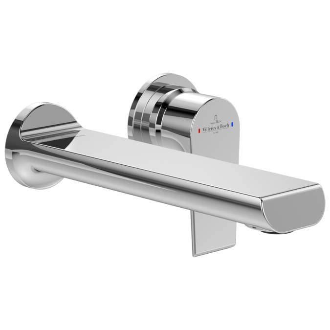 Villeroy & Boch Liberty Wall Mounted Single Lever Basin Mixer Tap Chrome 195mm Spout